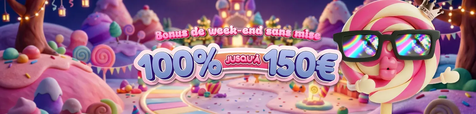 Bonus de week-end sans mise Sweetsino : 100 % jusqu'à 150 €